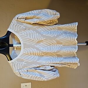 Solitaire Peasant-Style Top with Puffy Sleeves